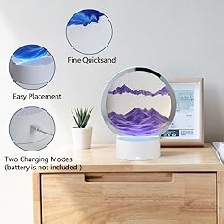 BringLED Moving Sand Art Picture with Lamp, 7 Color