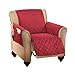 Collections Etc Micro Fleece Quilted Furniture Protector Cover with Pockets, Burgundy, Recliner