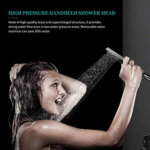 Esnbia Shower System, Chrome Shower Faucet Set with High Pressure 10" Rain Shower Head Combo Set for Bathroom All Metal(Vlave Not Include)