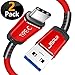JSAUX USB Type C Cable 3A Fast Charging, [2-Pack 6.6Ft] USB-C Charge Nylon Braided Cord for Samsung Galaxy S20 S10 S9 S8,USB C Charger and More-Rose Gold