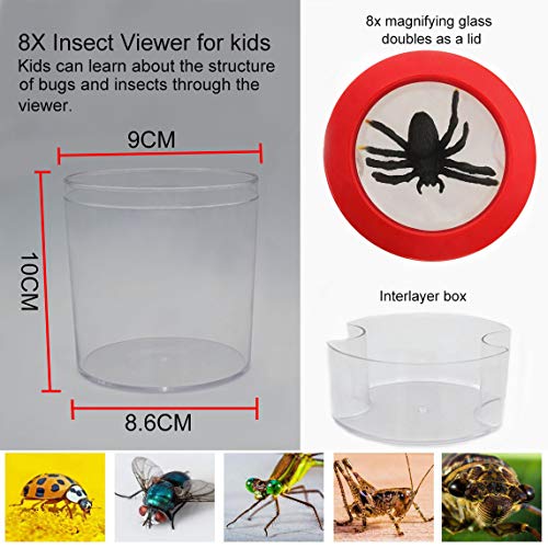 XIYITOY Best Gifts for Teen Girl, Bug Viewer Box with 8X Magnifier for Kids Toys for 3-12 Year Old Girls Boys View and Collect Insects Up Close (Red) - Thumbnail 5