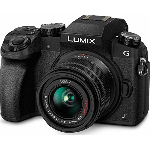 Panasonic-LUMIX-G7-Interchangeable-Lens-4K-Black-DSLM-Camera-with-14-42mm-Lens-64GB-SDXC-Memory-Card-Gadget-Bag-52mm-Filter-Kit-Flash-Microfiber-Cloth-Card-Reader-Mini-Tripod-More