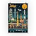 Lantern Press 12x18 Inch Art Print Wall Decor, Tokyo, Japan, Retro Skyline