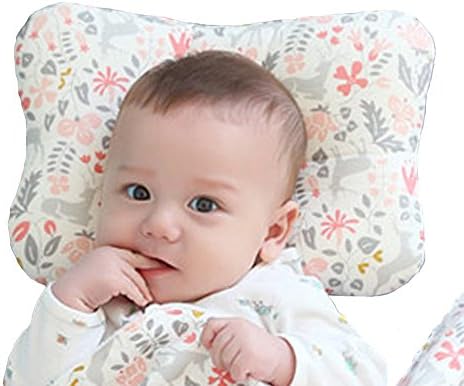Baby Pillow for Newborn Breathable 3-Dimentional Air Mesh Organic Cotton, Protection for Flat Head Syndrome (Bambi Pink)