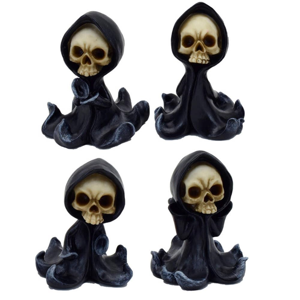 Puckator The Reaper Mini Skull - Home Decoration - Reaper Skull Mini - Ornaments - Resin - Home Accessories - Living Room Accessories - Human Skeleton - Goth Gifts For Men