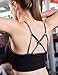 Women's Black Seamless Comfort Criss Cross Sports Bra Strappy Wirefree Cami Bralette M