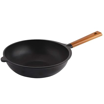 Wonderchef Caesar Aluminium Wok, 28cm, Black