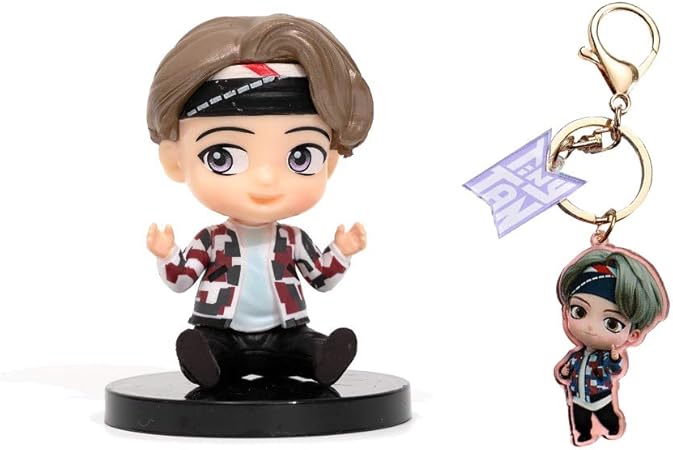 Amazon Com Kpop Bangtan Boys Height 2 5 Tiny Tan Cartoon Stand Figure Board Model With 1 Keychain Jimin Jin Suga J Hope Jung Kook Fans Collectio Tiny Tan 2 V Arts Crafts Sewing