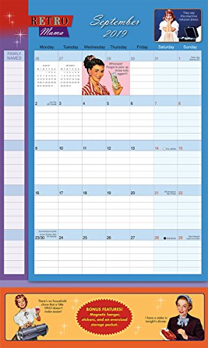 Retro Mama 2019 18-Month Wall Calendar Planner, 12 x 12; (CP-0484)