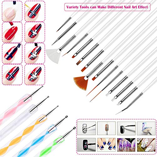 image for Anezus Nail Art Brushes Nail Art Painting Polish Design Tools Set with