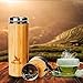 Bamboo Tumbler with Tea Infuser Bottle Loose Leaf Strainer – Advanced Double Insulated Stainless Steel Travel Thermos - Best Gift for Tea Lovers - Leak-Proof Hot Coffee Mug, Fruit Water Bottle (14 oz)