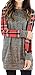 PINUPART Women's Color Block Long Sleeve Sweatshirt Cotton Jersey Tunic Tops XL red