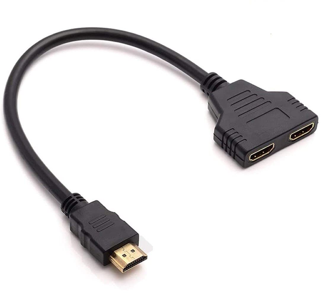 Tec-Digi Dual HDMI Adapter, 1080P HDMI Male to Dual HDMI Female 1 to 2 Way Splitter Cable Adapter Converter for DVD Players/PS3/HDTV/STB and Most LCD Projectors