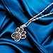 GemsChest 925 Sterling Silver Diamond Accent Black Plated Paw Print Pendant Necklace