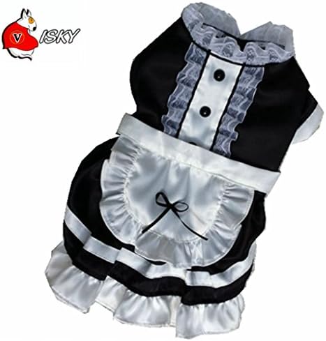 Leowow Dog Cat Apparel Maid Party Dress Pet Halloween Costumes-(Black,Extra Large)
