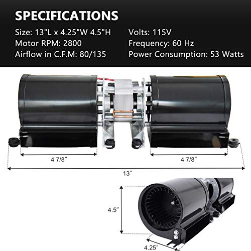 Replacement Fireplace Blower Fan for Regency, Osburn, Regency Fireplace