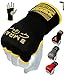 EMRAH Pro Boxing Hand Wraps Inner Gloves for Punching Padded Bandages Under Mitts, Quick Wraps, Fist Protector - MMA, Muay Thai, Kickboxing & Martial Arts Training (Black, Large)