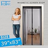 Magnetic Screen Door Mesh Curtain, Full Frame Velcro Fits Door Up To 36