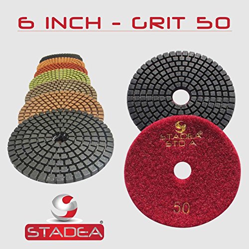 STADEA Grit 30 6" Diamond Polishing Pads Premium Grade Wet Flexible 2.2 MM High