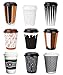 Hornbit Disposable Coffee Cups with Lids and Coffee Stirrers (Set of 50) - 16 oz Ripple Wall Insulated Hot Paper Coffee Cups - Stylish Grande Cup Size for Hot and Cold Drinks (16 oz, Shades of Brew)