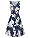 KILIG Women's Floral Print Dress,Casual Sleeveless V Neck A Line Elegant Dresses with Pockets,Floral-04,Medium