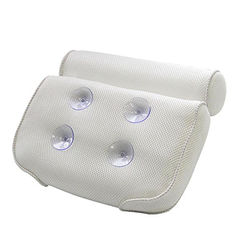 Owlhouse Bath Pillow Bathtub, Bathroom Bathtub Pillow with Sponge for Tub Jacuzzi, Premium Spa Home Spa, Luxury Cushion Support for Head, Neck, Back, Shoulders, Quick Drying, Anti-Bacterial, 14 Inch