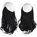 SARLA Invisible Wire Hair Extensions with 3 Clips Short Synthetic Wavy Curly Hairpiece Adjustable Transparent Headband for Women 14 Inch Jet Black
