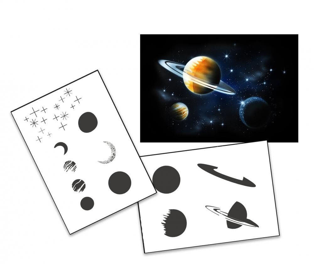 UMR-Design AS-138 Space Airbrushstencil Step by Step Size M