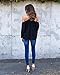 ABD Women's Chiffon Off Shoulder Halter Neck Long Sleeve Shirt Blouse Top Black Medium Black