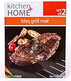 Kitchen + Home - BBQ Grill Mats -100% Non-Stick, Heavy Duty, Reusable, BPA And PFOA Free BBQ Grilling Accessories - 15.75 X 13 - (Set Of 2)