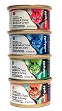Solid Gold Five Oceans Grain-Free Wet Cat Food Variety Pack - 4 Flavors (SeaBream & Tuna, Shrimp & Tuna, Mackerel & Tuna, and Sardine & Tuna) - 3 oz Each (12 Total Cans)