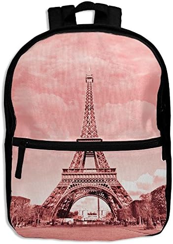 Paris In Pink, Eiffel Tower Print Child Boys Girls Shoulder Backpacks School Bag