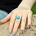 MOJO JEWELRY Basic Classic Antique Sterling Silver Plated Ring Round Stone Color Change Mood Rings MJ-RS036