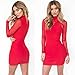 Longwu Women's Sexy Long Sleeve Mesh Patchwork Dress See Through Evening Cocktai Party Wear