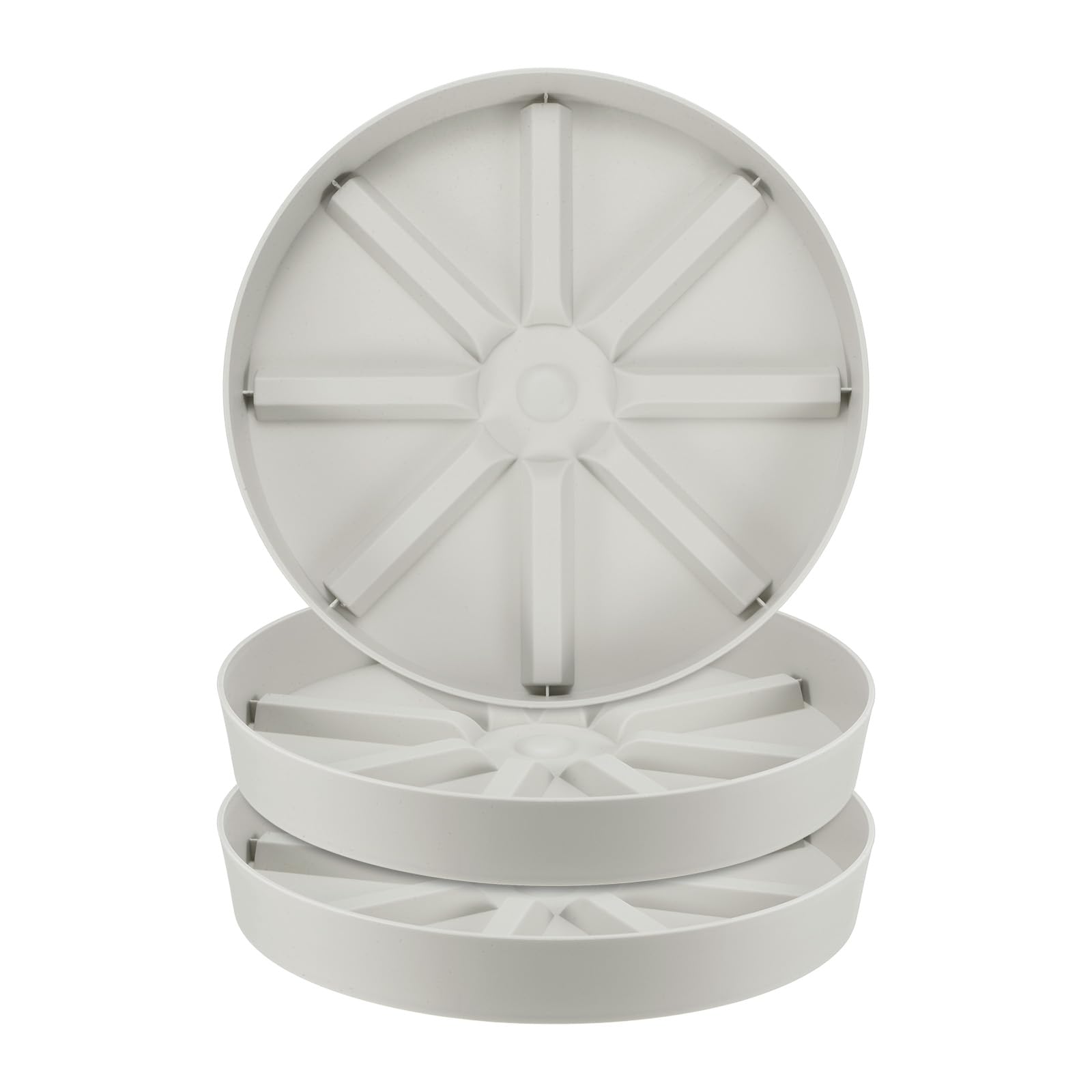 M METERXITY 3-Pack Plant Saucer, 10 Inch Flower Pot Saucers, Thicker Anti-Rot Root Plastic Plant Saucer for Indoor/Outdoor Potted Plant/Plant Water Catcher Tray [Cream]