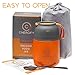 ENERGIFY Vacuum Insulated Food Jar. Large 17oz Bowl incl. Folding Spoon, Cup. Wide Mouth Keep Hot & Cold Drinks Soup Lunch Container for Adults. BPA-Free Stainless Steel, Leak Proof Orange