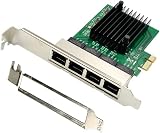 Wresetly RJ45 4-Port Gigabit Ethernet Server Adapter PCI-E X1 Network Card view 3