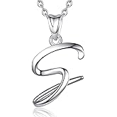 EUDORA Sterling Silver Initial Necklaces for Women, Classic 26 Letter Neckless Gifts for Girls, Sister, Mother Daughter, 18 inch Chain