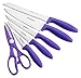 Kitch N' Wares Knife Set Stainless Steel - 6 Piece Purple Knife Set - for Easy Cutting and Carving - Great for Use in Cooking at Home and Commercial Kitchen