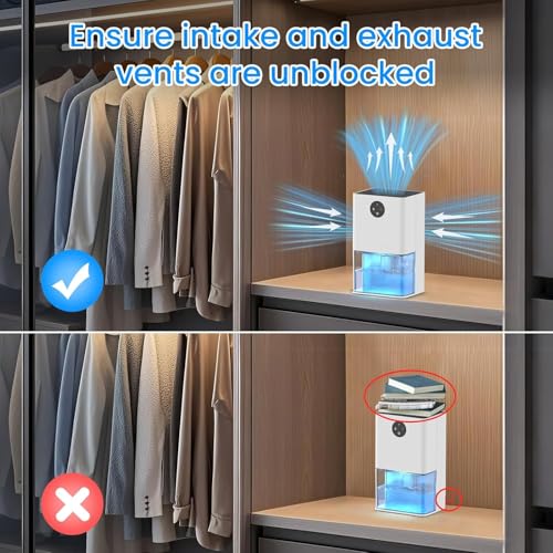 Dehumidifier, 1500ML (50 OZ) Small Dehumidifier for Home (300 Sq. Ft), Quiet with Auto Shut Off, for Bedroom, RV, Closet
