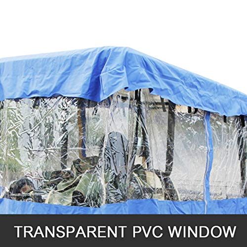 Popsport 4 Passenger Golf Cart Cover Driving Enclosure Straps Golf Cart Quick Fit Cover Clear PVC Window Golf Cart Cover for EZ GO and Club Car (Blue) - Thumbnail 3