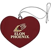 GRAPHICS & MORE Elon University Phoenix Logo Heart Love Wood Christmas Tree Holiday Ornament