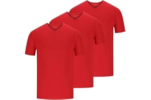 3PC Men's V Neck Short Sleeve T Shirt Multipack Soft Lightweight Casual Basic Tops Solid Classic Daily Wear Tees
