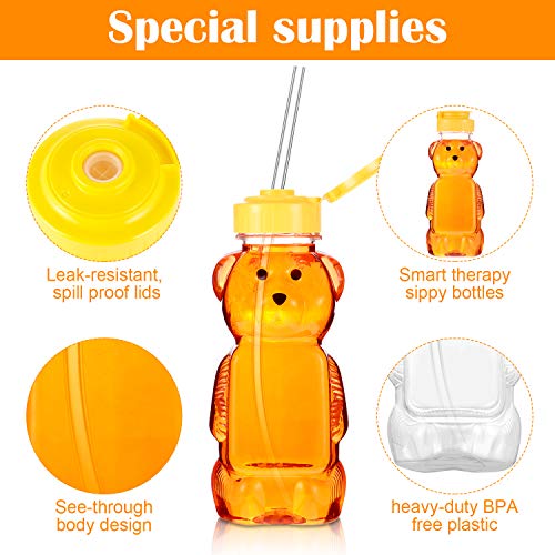 4 Pieces Juice Bear Bottles Honey Bear Drinking Bottles Plastic
