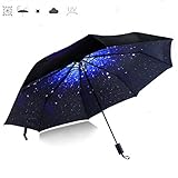 CAMTOA Starry Star Automatic Folding Umbrella, Travel Creative Star umbrella Compact Automatic Open Close Umbrella