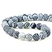 BEADNOVA 10mm Black Frosted Agate Unpolished Cracked Matte Gemstone Gem Strand Round Loose Beads for Jewelry Making