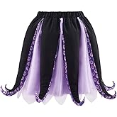 Saniplaycos Black Purple Sea Witch Costume Octopus Tentacle Tutu Dress for Adult Women