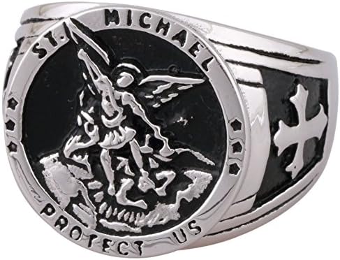 St Michael The Archangel Catholic Medal Stainless Steel Amulet Ring