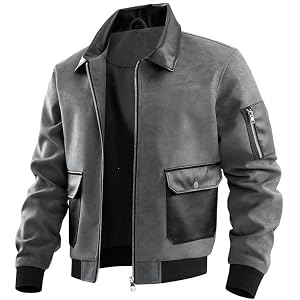 Vividcrate Men's Bomber Jacket 2026 Long Sleeve Full Zip Up Jacket Fashion Stylish Windbreaker Jackets for Men