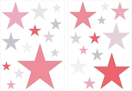 Dekodino Sticker Mural étoiles Kit Fille Couleurs En Pastel Ciel étoilé Coller